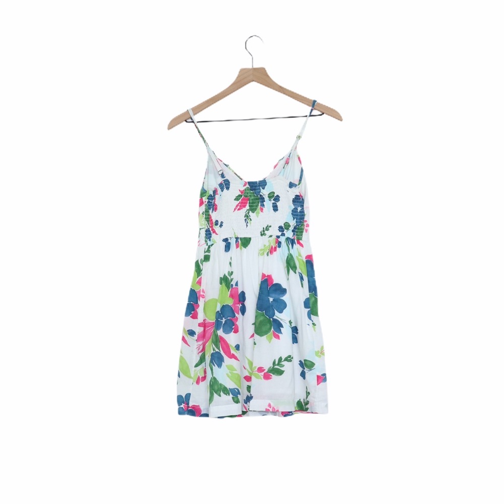 Hollister White Multi Color Floral Dress S